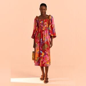 Farm Rio Mystic Bush Midi Dress Size Large